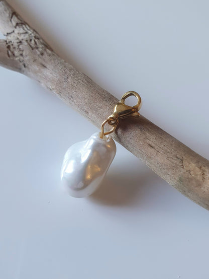 Charm perle nacrée - doré