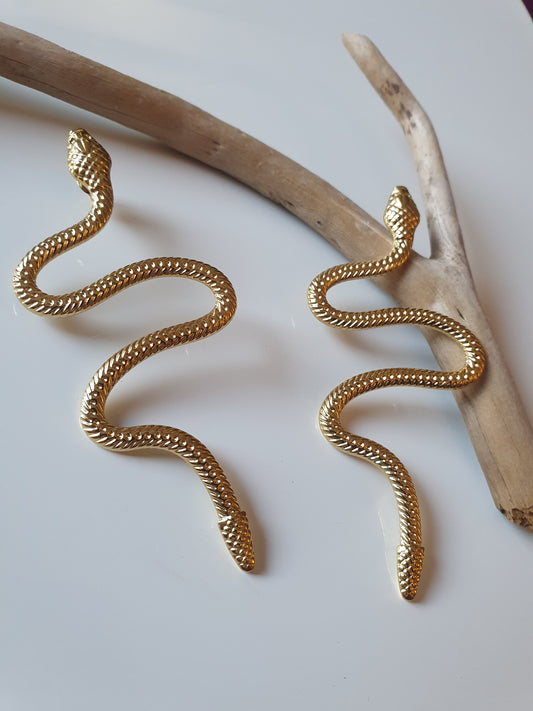 Boucles d'oreilles serpent - doré