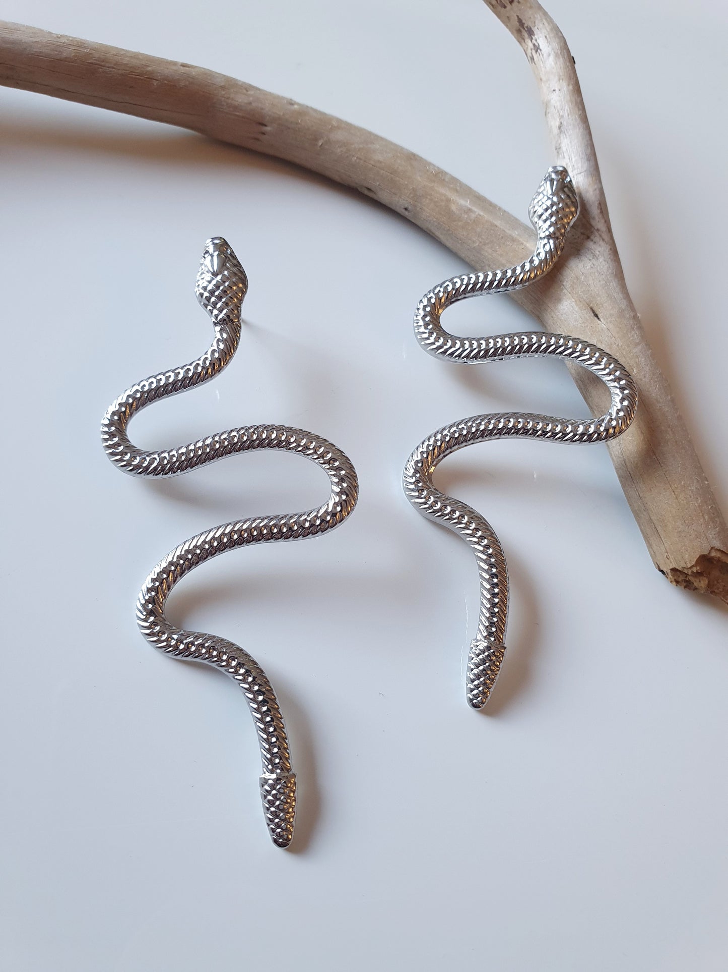 Boucles d'oreilles serpent - argenté