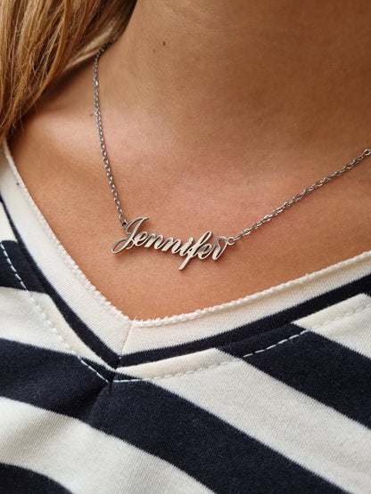 Collier prénom italique - argenté