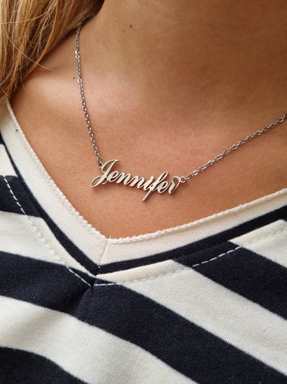 Collier prénom italique - argenté