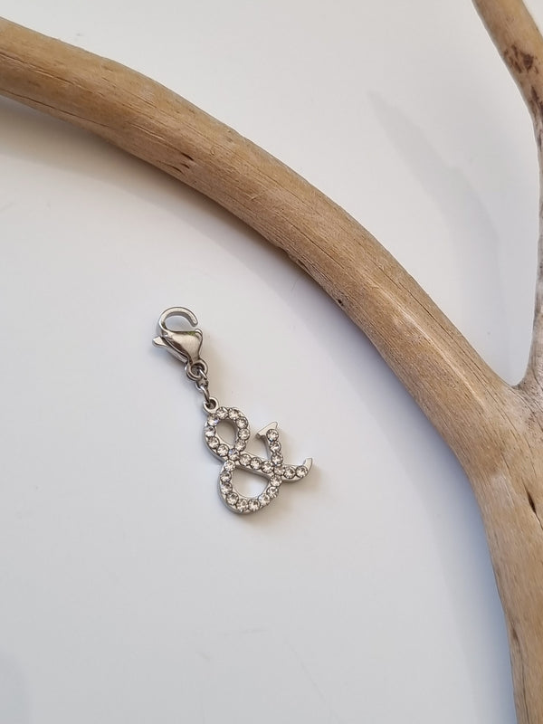 Charm "&" zircons - argenté