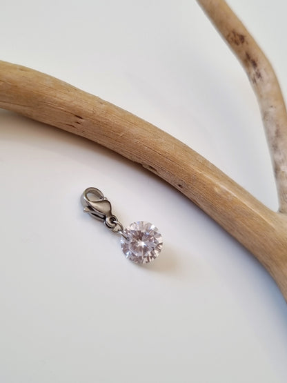 Charm zircon - argenté