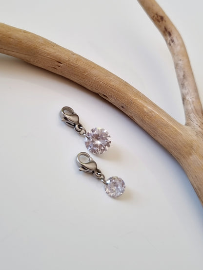 Charm mini zircon - argenté