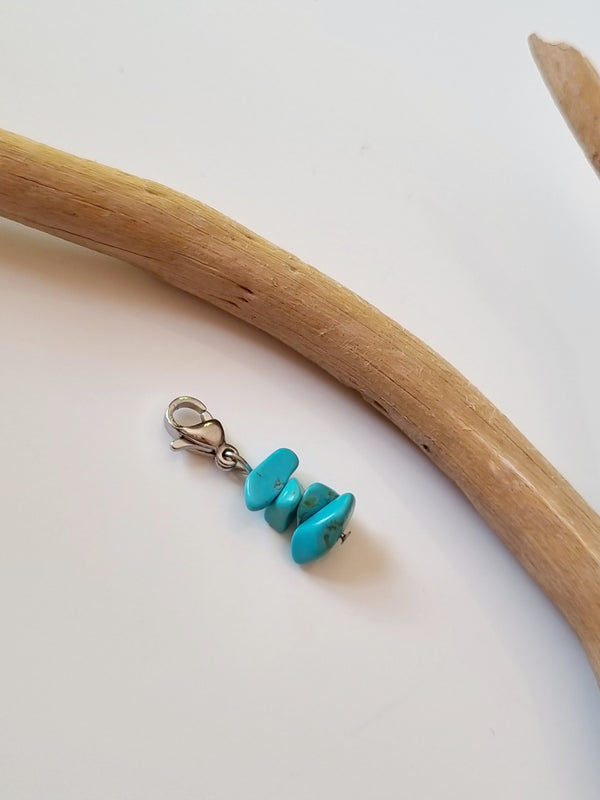 Charm grappe Turquoise - argenté
