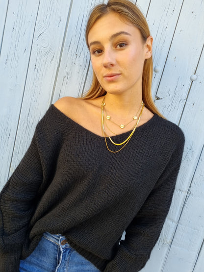 Pull maille noir