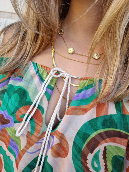 Blouse imprimés verts