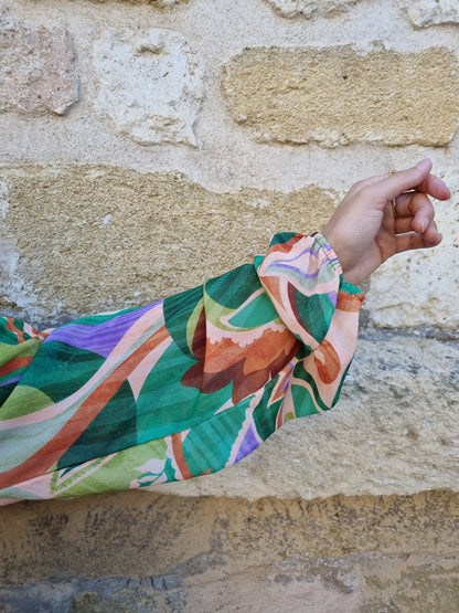 Blouse imprimés verts