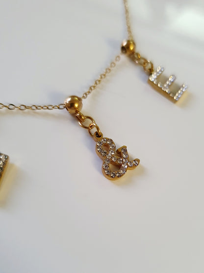 Collier prénom lettres amovibles - doré
