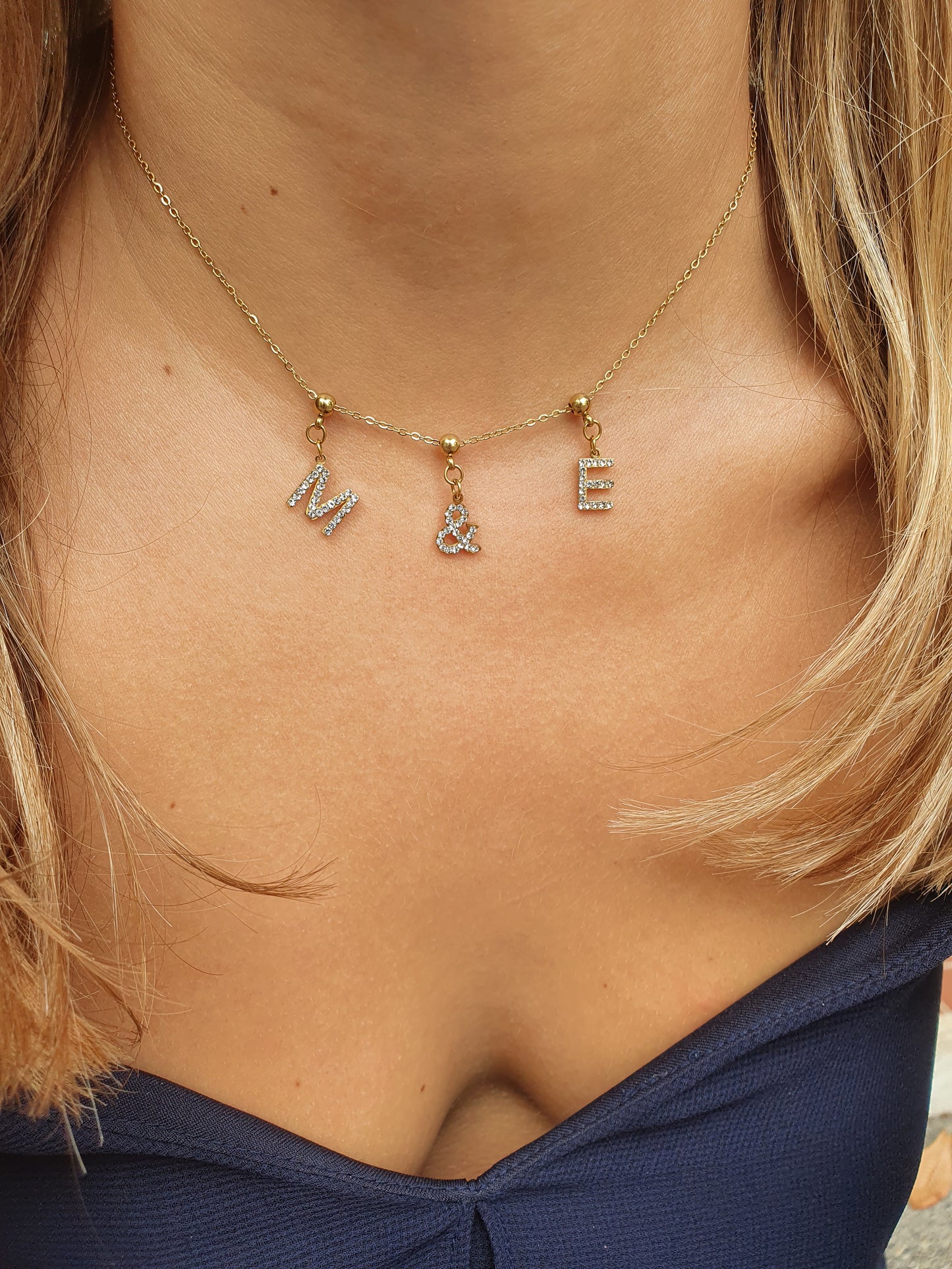 Collier Baby "Toi & Moi" - zircons/doré