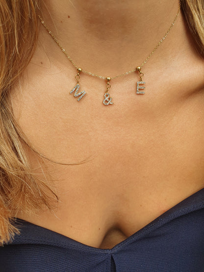 Collier Baby "Toi & Moi" - zircons/doré