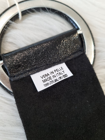 Ceinture luisante en cuir noir