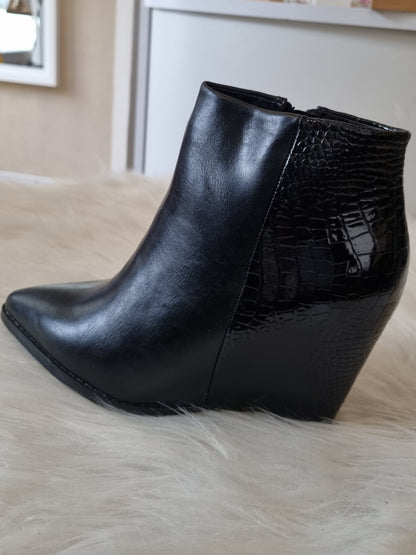 Bottines noires talons compensés