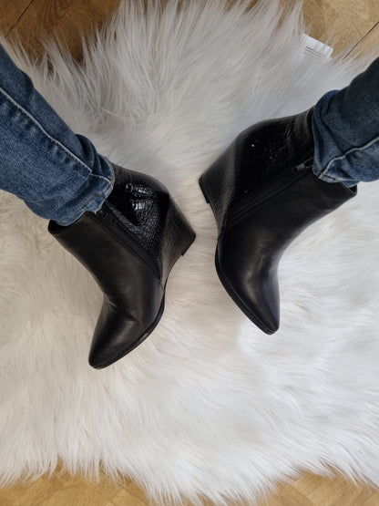 Bottines noires talons compensés