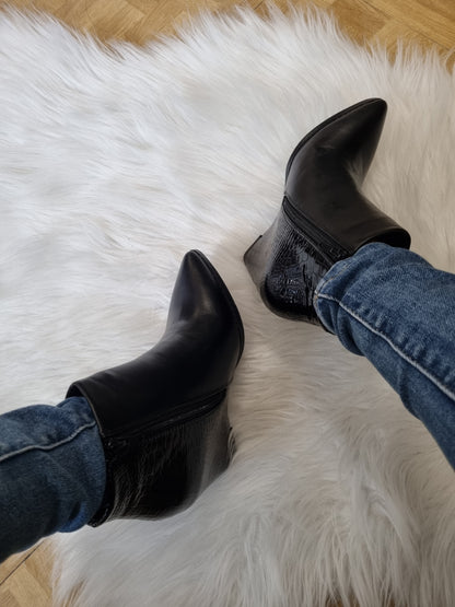 Bottines noires talons compensés