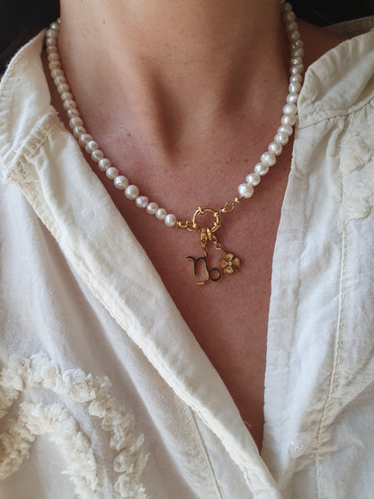 Collier en perles d'eau douce (personnalisable) - doré