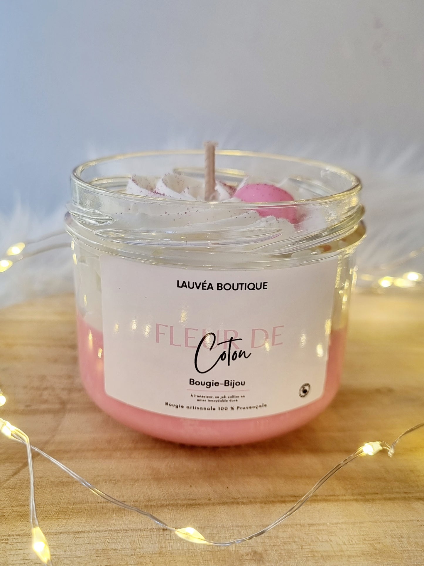 Bougie-Bijou gourmande - Fleur de coton
