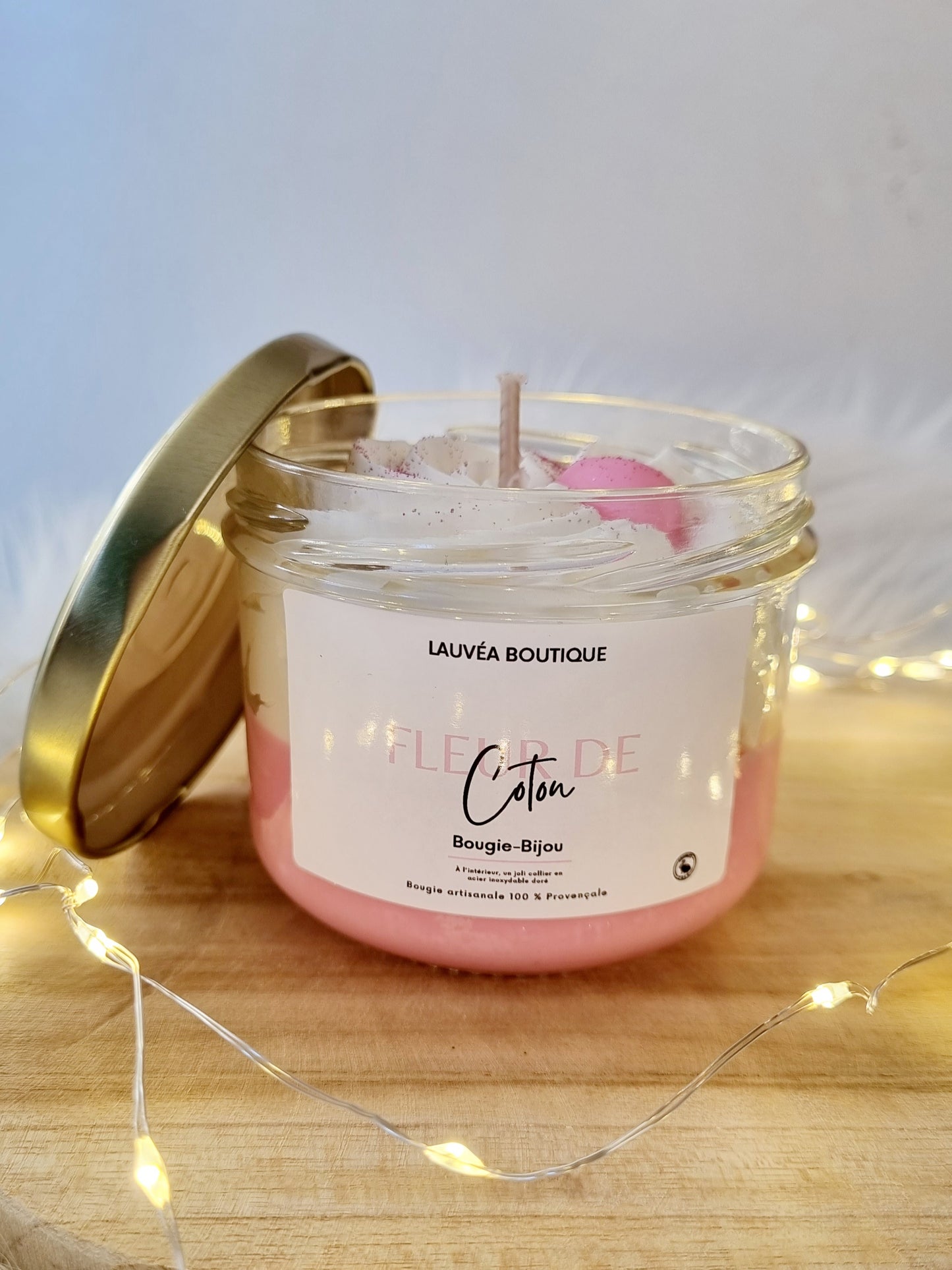 Bougie-Bijou gourmande - Fleur de coton