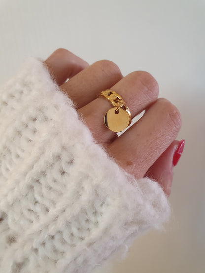 Bague médaillon - doré