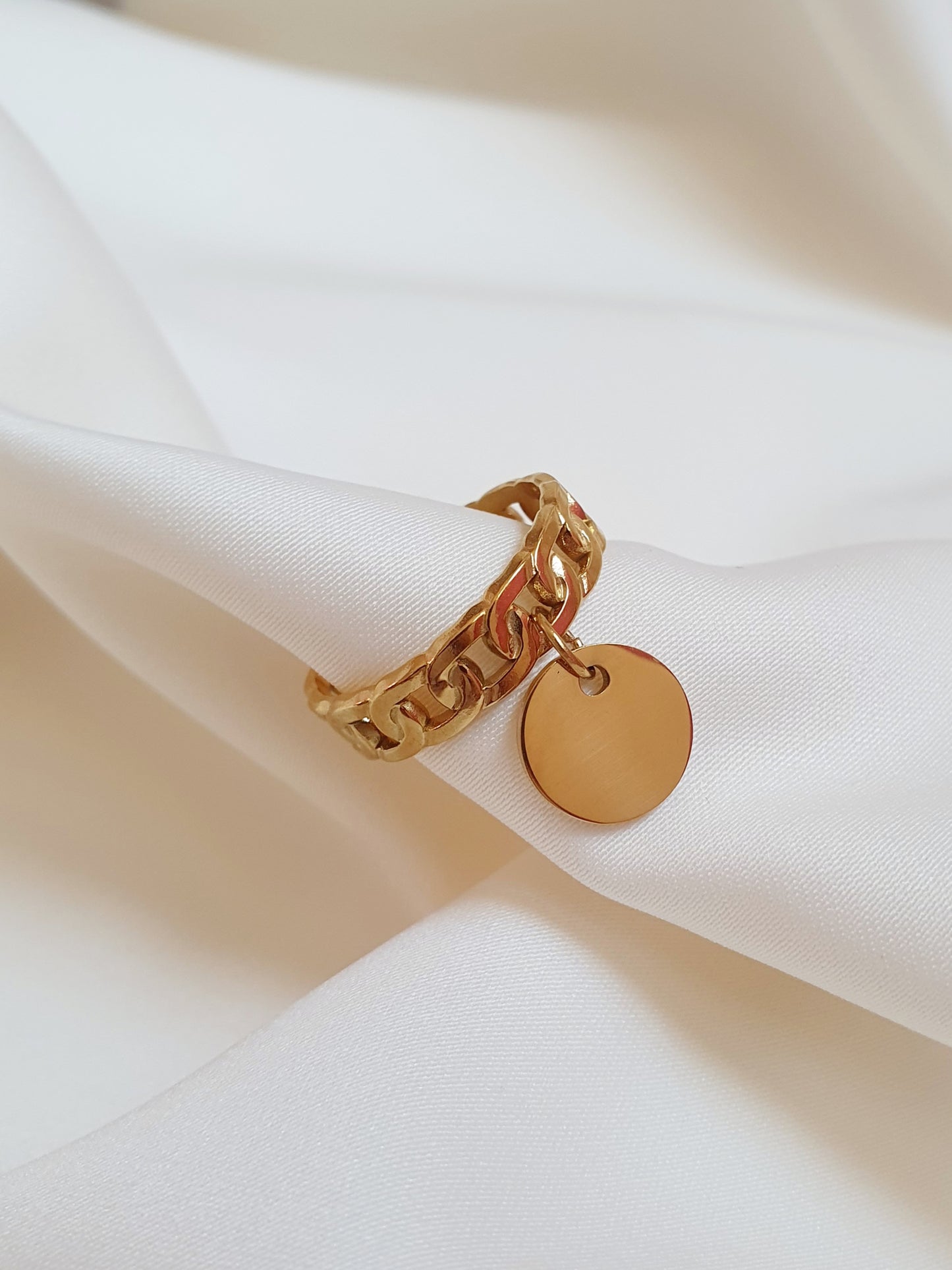 Bague médaillon - doré