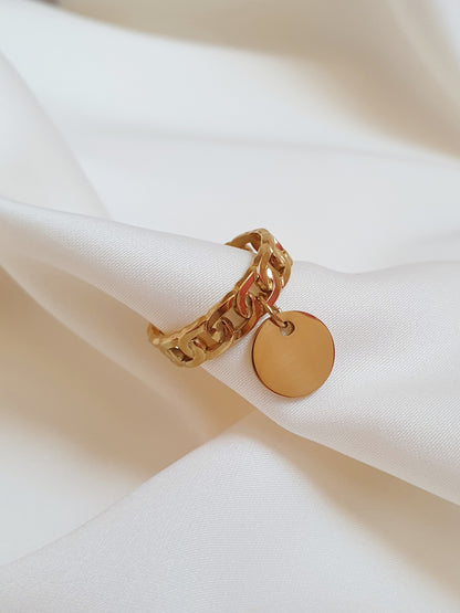 Bague médaillon - doré