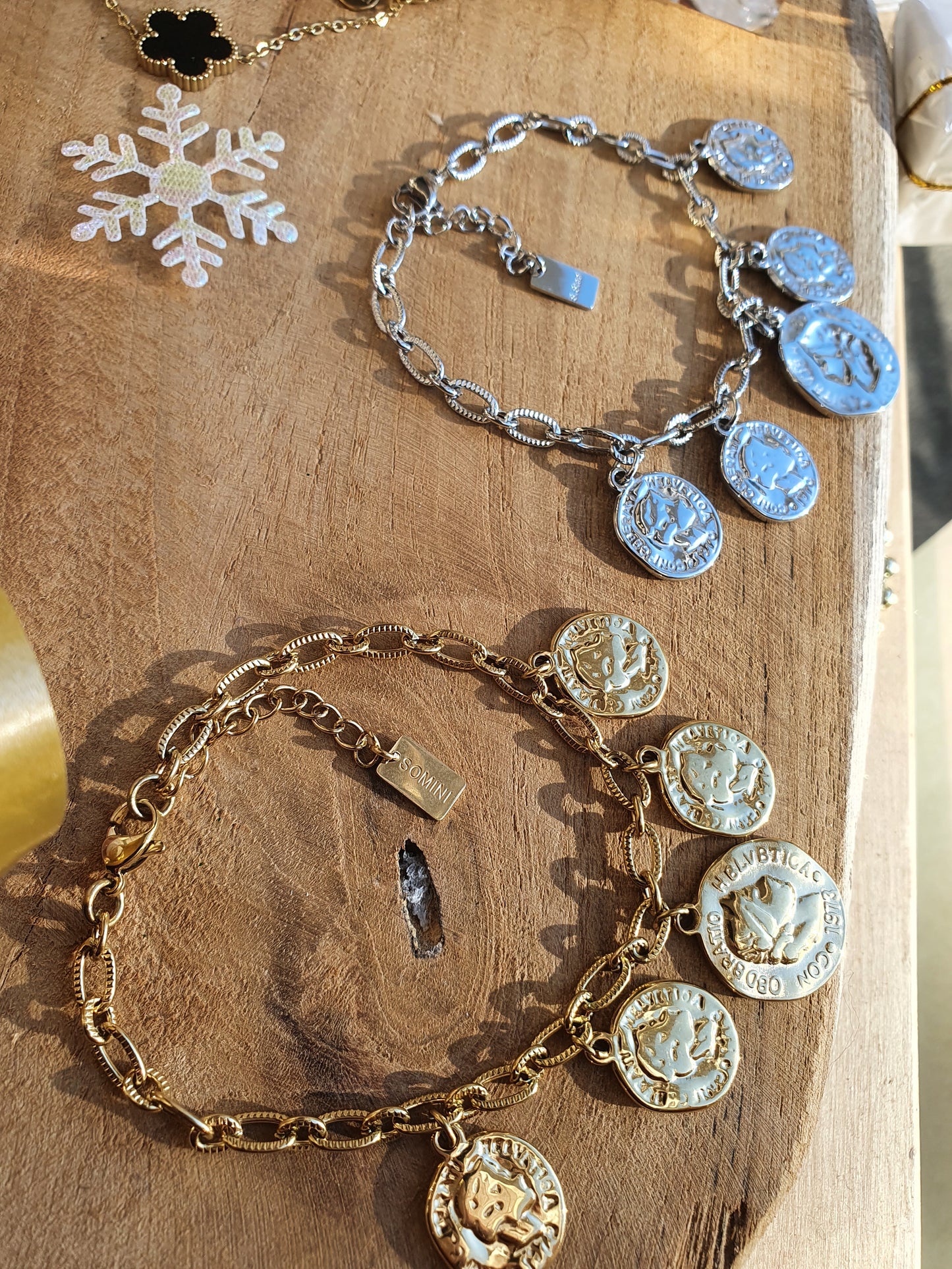 Bracelet multi-médaillons - argenté