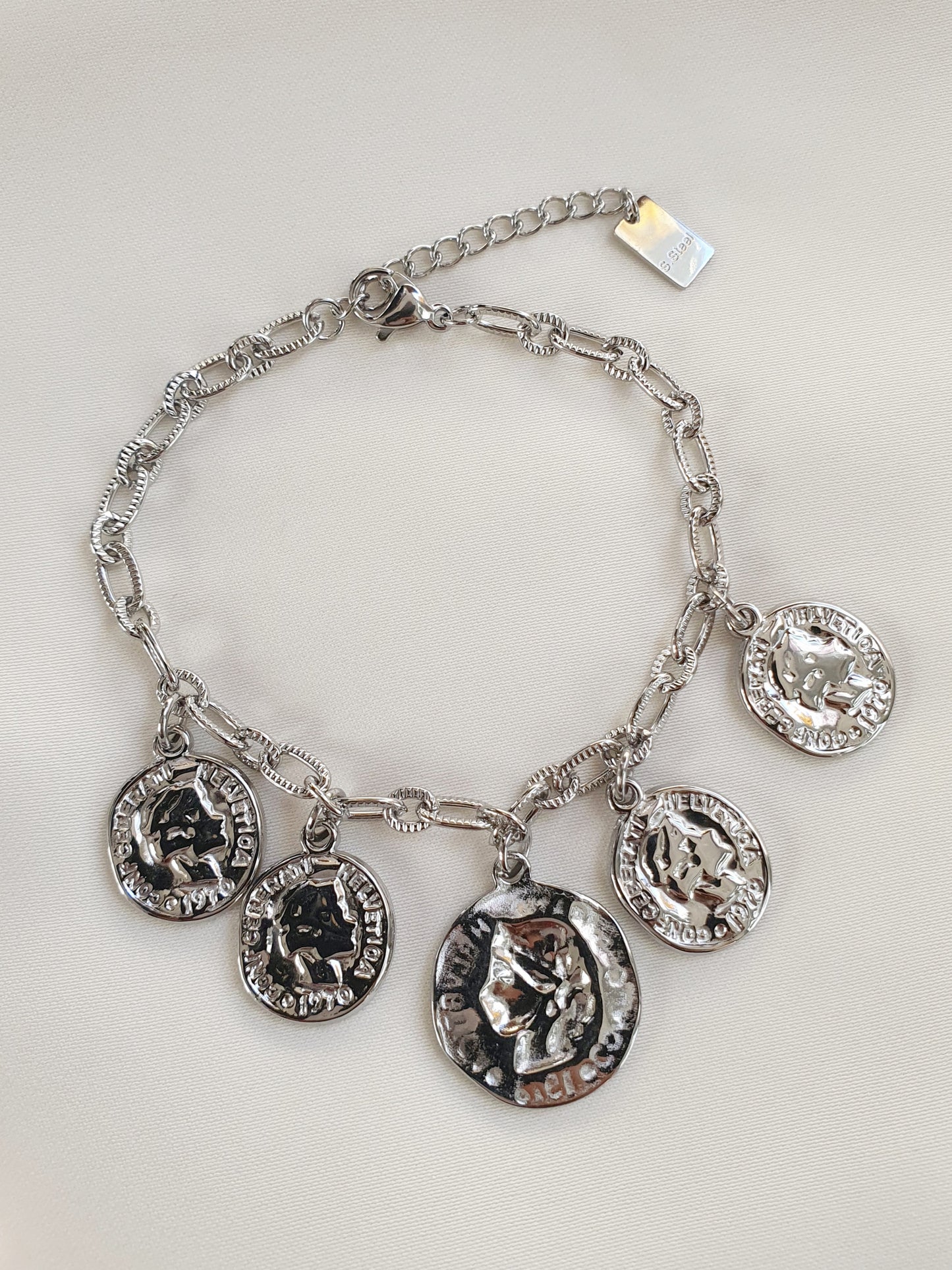 Bracelet multi-médaillons - argenté