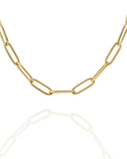Bracelet maillons striés - doré