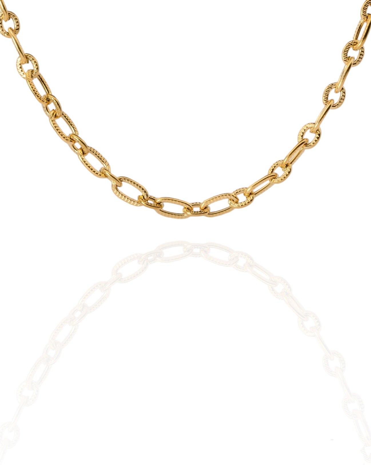 Bracelet petits maillons striés (personnalisable) - doré