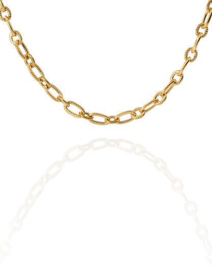 Bracelet petits maillons striés (personnalisable) - doré