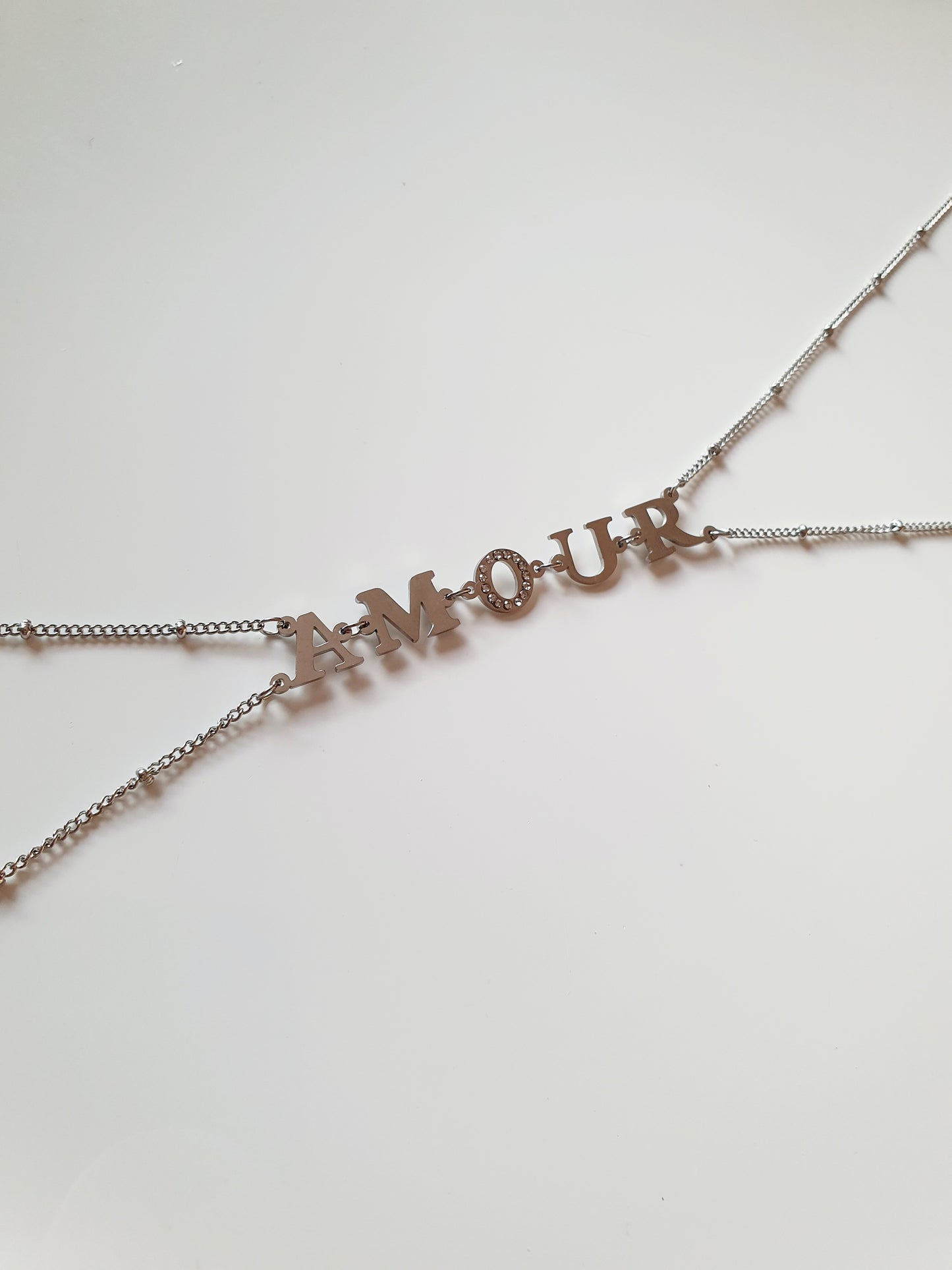 Collier chocker AMOUR - argenté