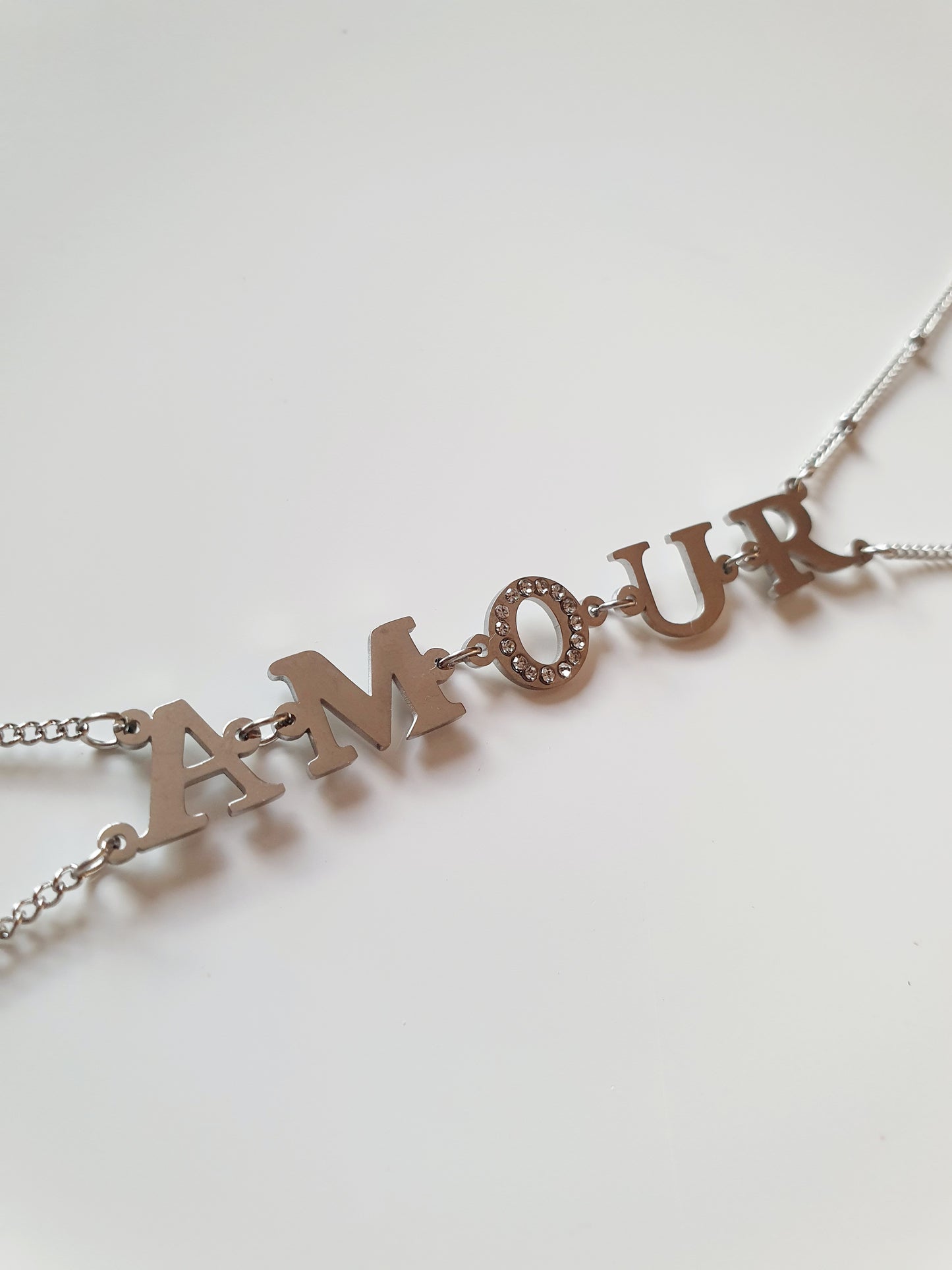 Collier chocker AMOUR - argenté