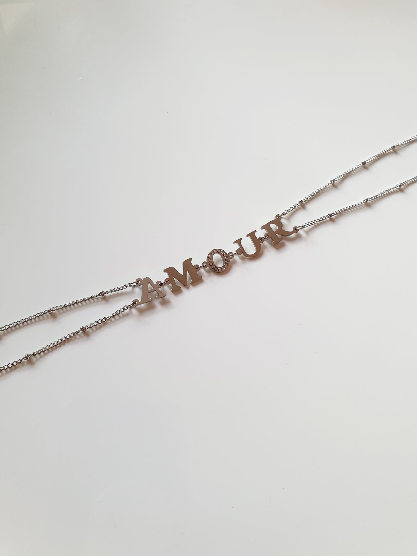 Collier chocker AMOUR - argenté