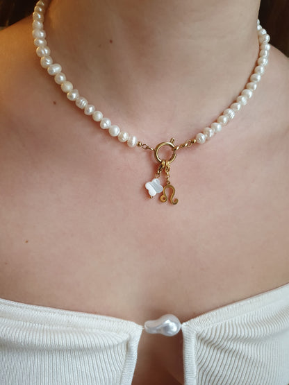Collier en perles d'eau douce (personnalisable) - doré