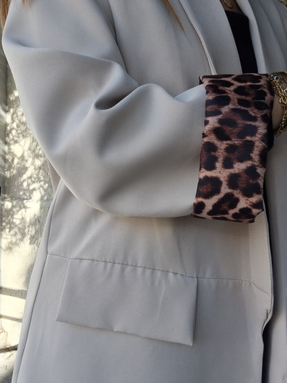 Blazer à revers léopard - Beige (dernière unité en stock)