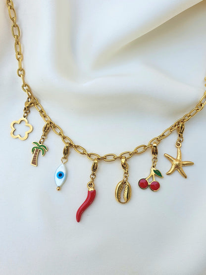 Charm coquillage cauri plat - doré