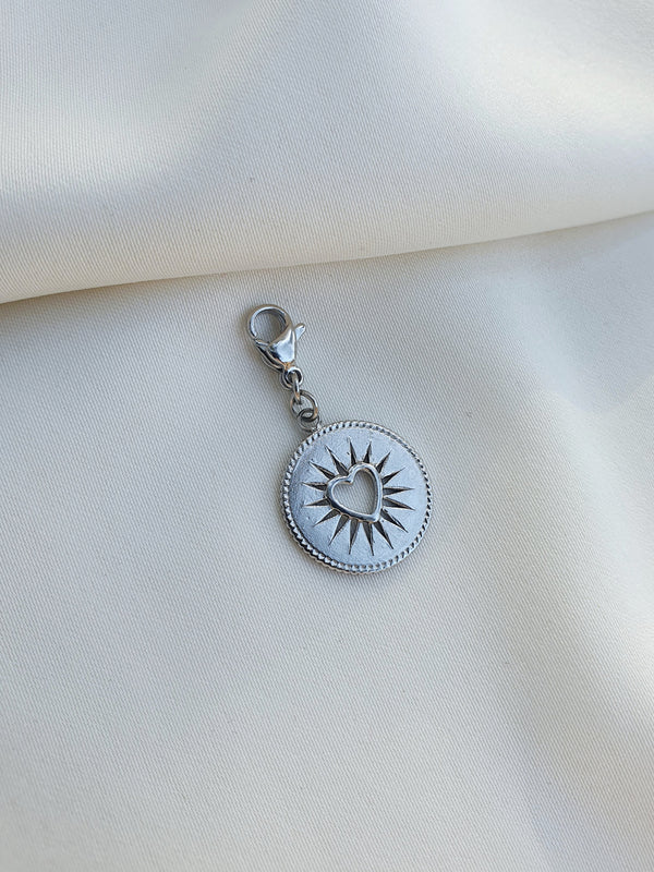 Charm coeur étoilé - argenté
