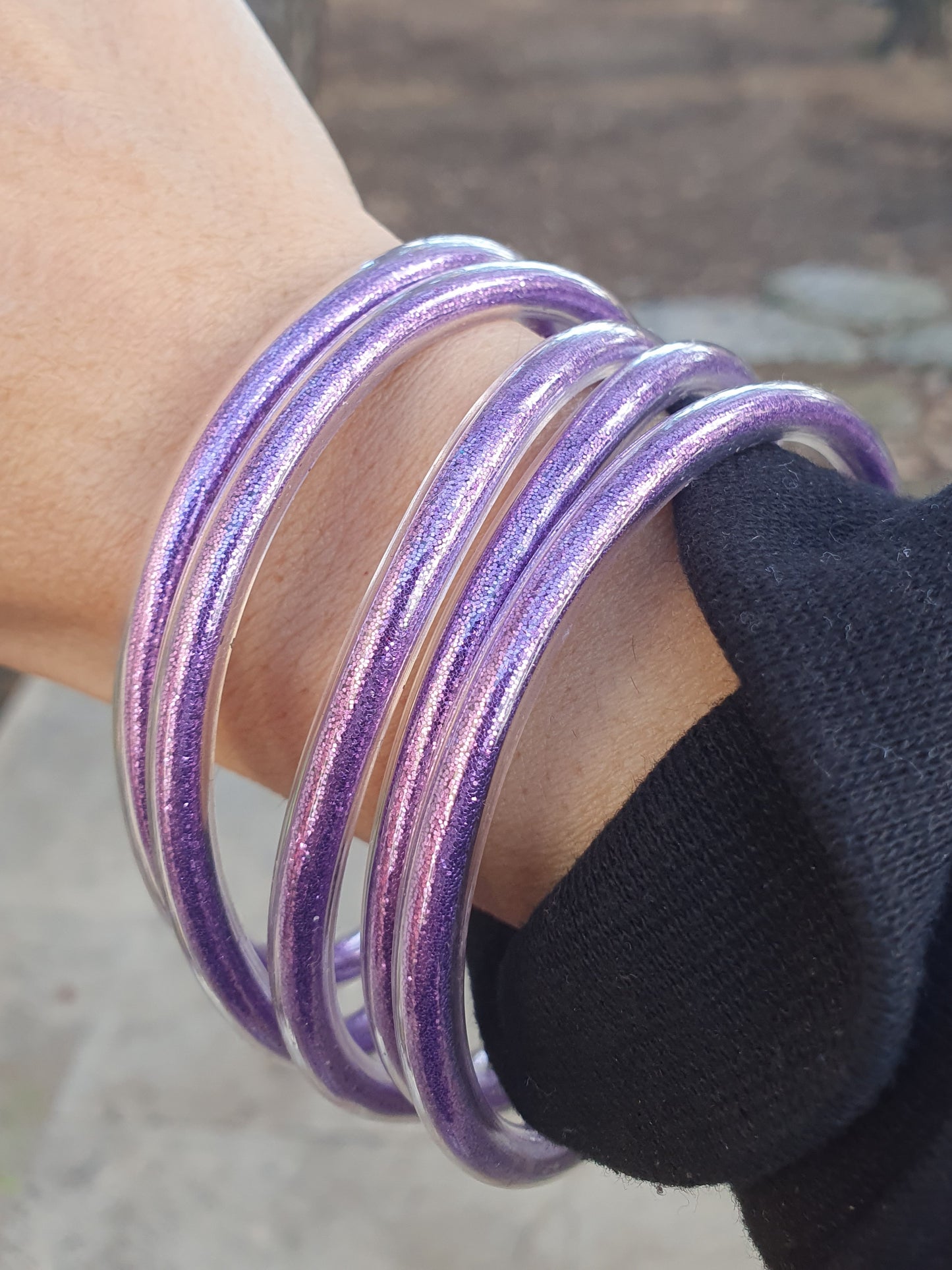 Bracelet jonc bouddhiste - Violet intense