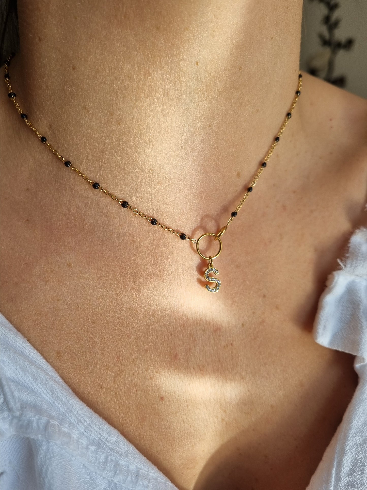 Collier ERIKA & petites perles (personnalisable) - doré | coloris au choix