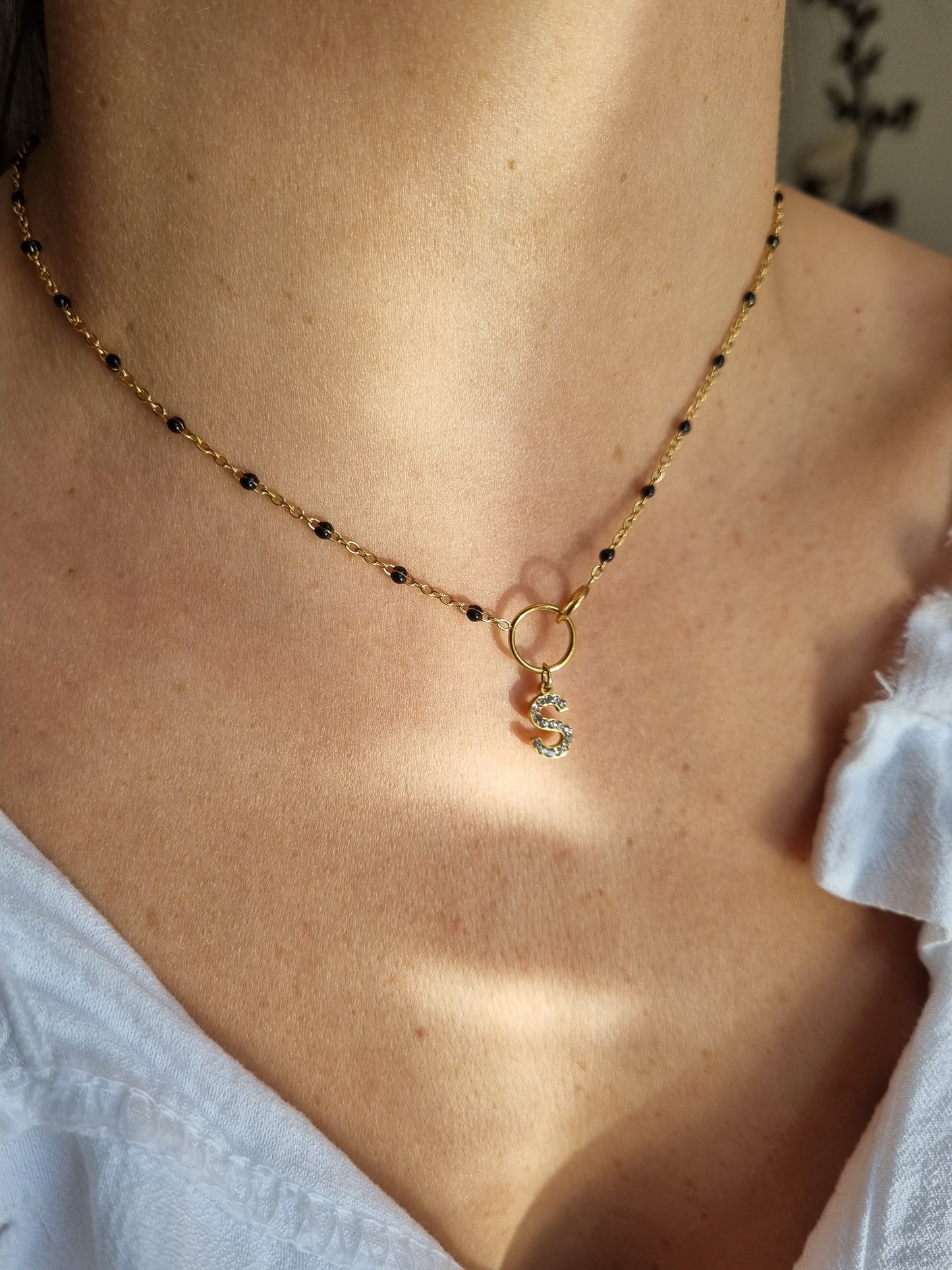 Collier ERIKA & petites perles (personnalisable) - doré | coloris au choix