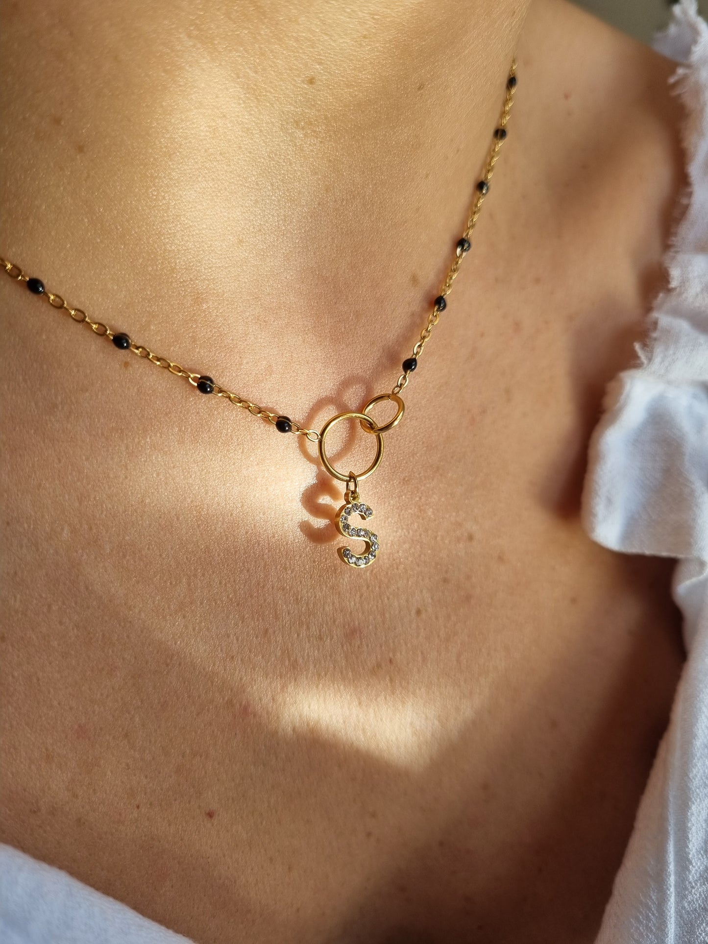 Collier ERIKA & petites perles (personnalisable) - doré | coloris au choix