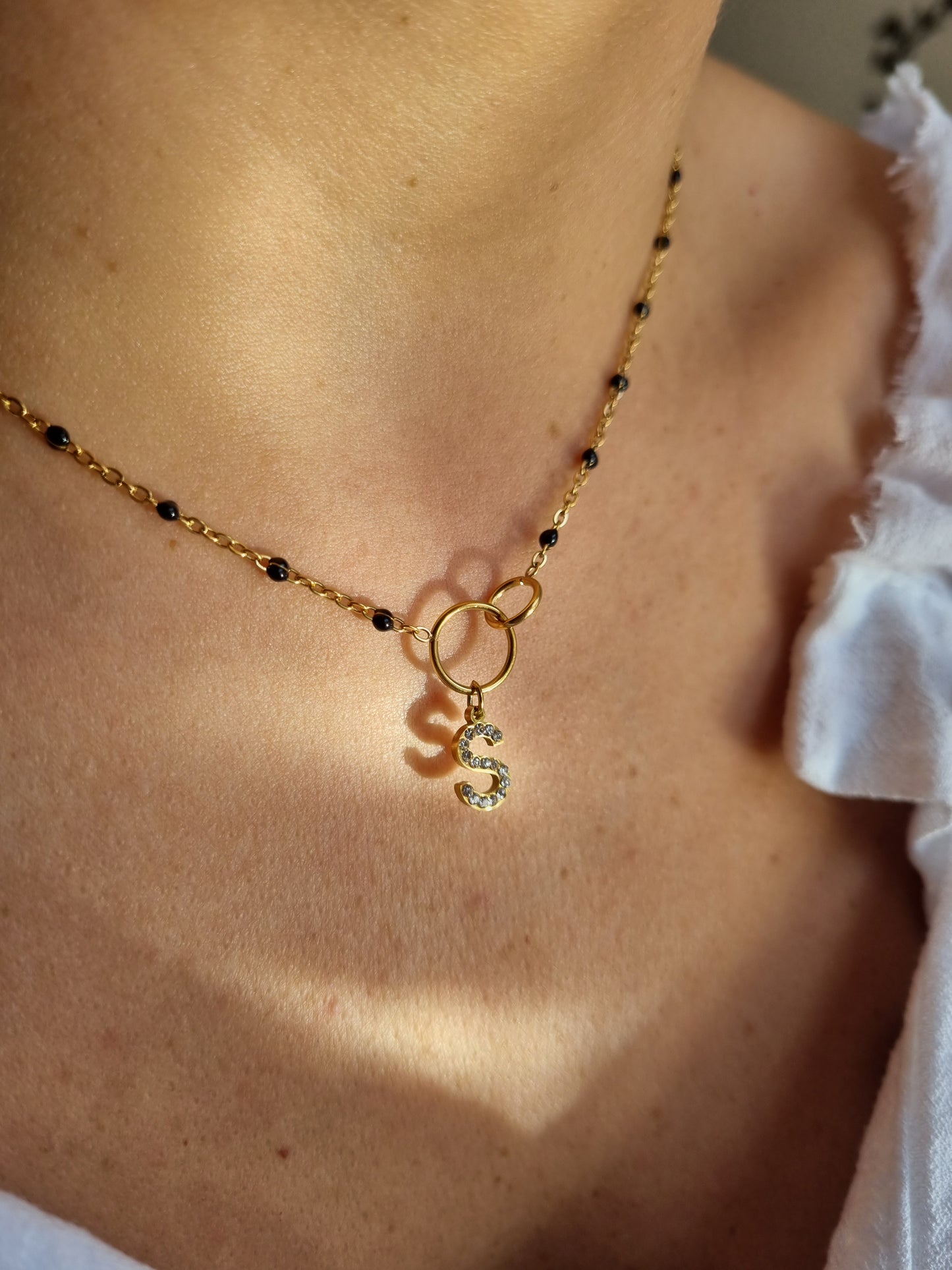 Collier ERIKA & petites perles (personnalisable) - doré | coloris au choix
