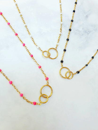 Collier ERIKA & petites perles (personnalisable) - doré | coloris au choix
