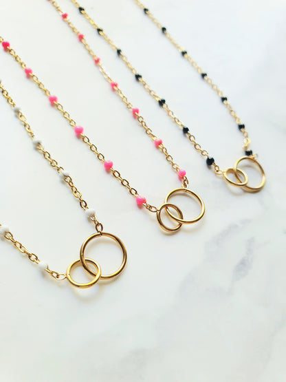 Collier ERIKA & petites perles (personnalisable) - doré | coloris au choix
