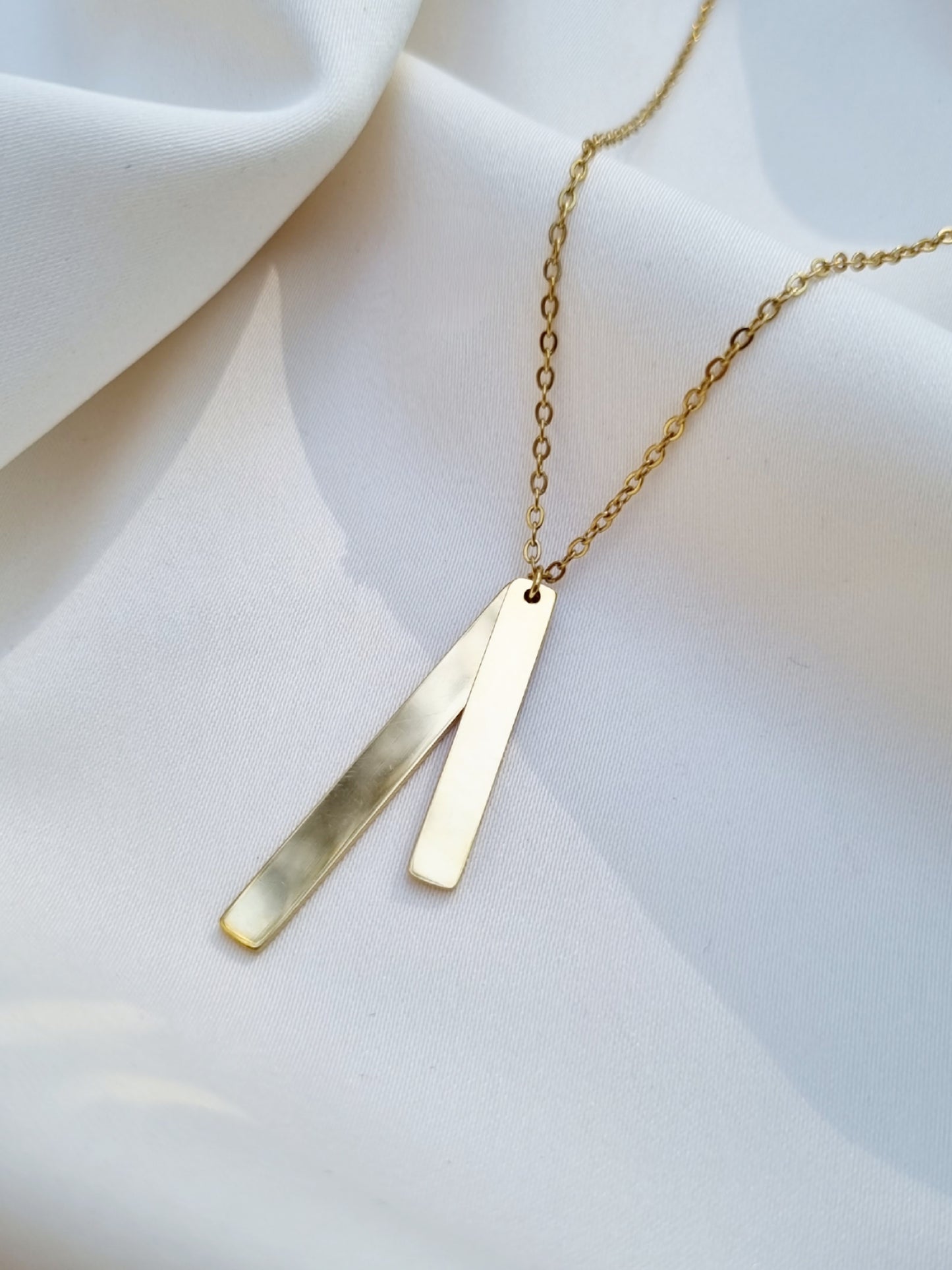Collier double plaque à graver | Doré