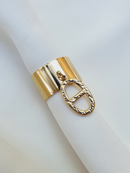 Bague breloque AGATA martelée - doré