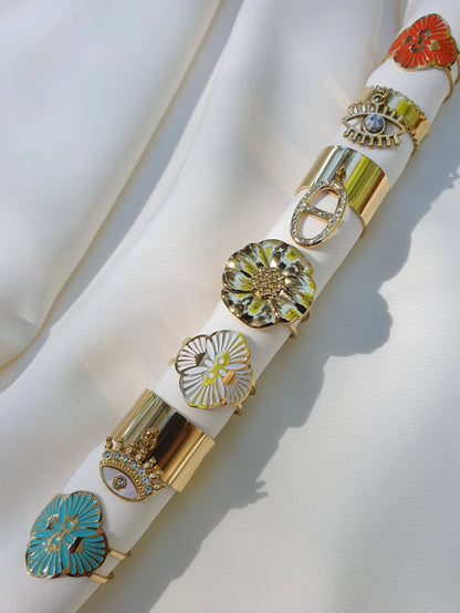 Bague breloque AGATA martelée - doré