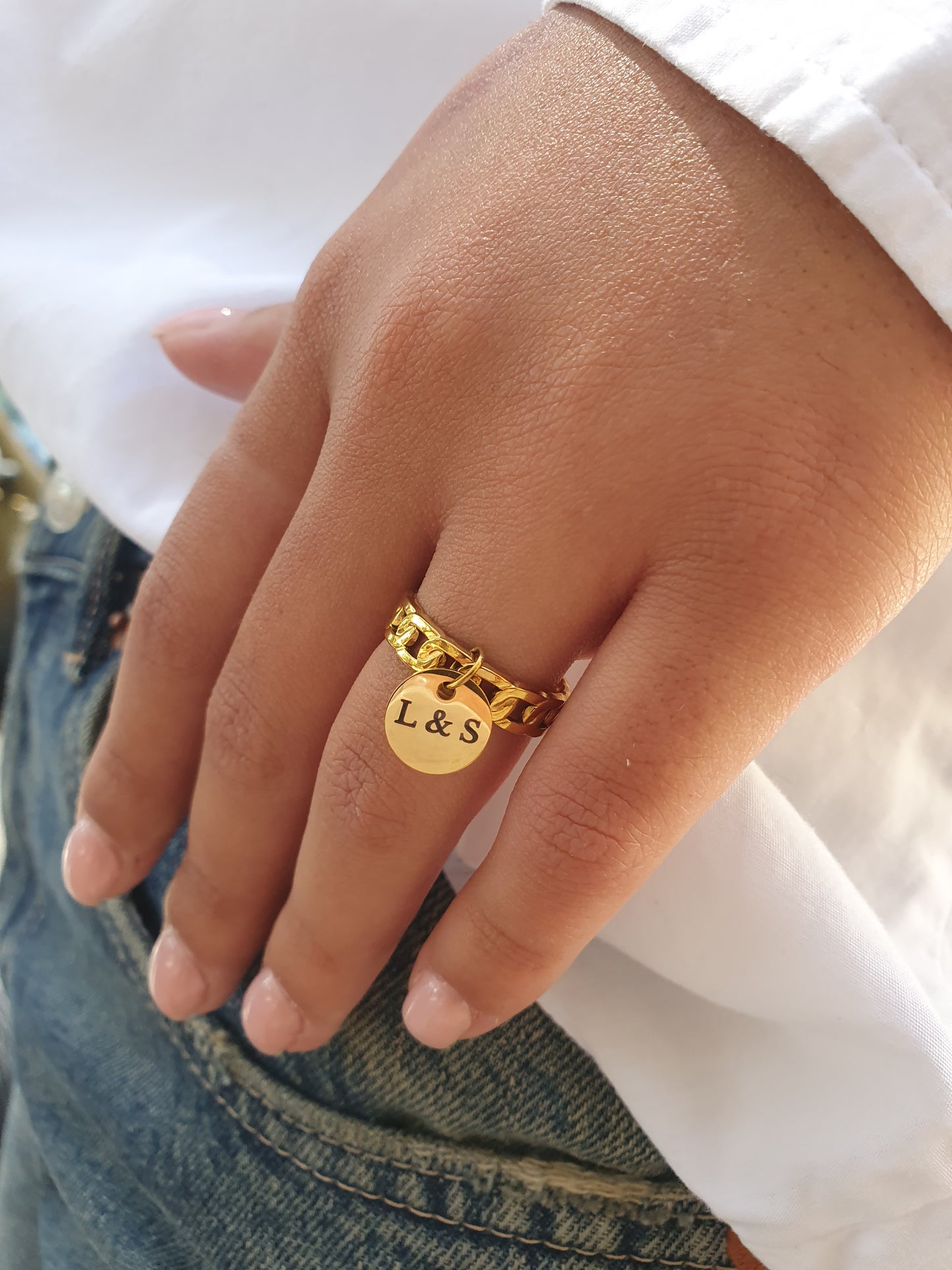 Bague pampille  à graver | Doré