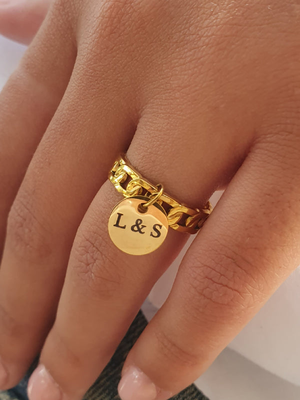 Bague pampille  à graver | Doré