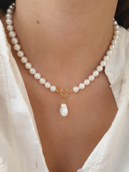 Charm perle nacrée - doré